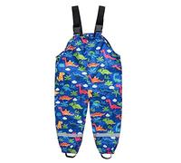Niños Pantalones Impermeablespetos Lluvia Niñas Monos Pantalones Estampados Ropa de Lluvia con Banda Reflectante Dinosaurio Azul 2-3 años