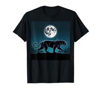 Niños Pantera Negra Luna Llena Árboles Sasquatch Black Panther Camiseta