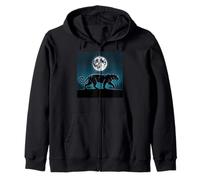 Niños Pantera Negra Luna Llena Árboles Sasquatch Black Panther Sudadera con Capucha