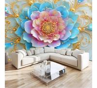 Niños Papel Pintado Soñador Flores, Mural Acuarela Mandala 250 X 175 Cm No Tejido Murales Para Chico Chica - Moderno Decoración De Paredes Multicolor Para Sala De Estar Dormitorio Habitación