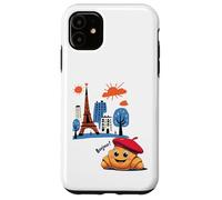 Niños Paris Francia Croissant con boina Hola en Torre Francesa Carcasa para iPhone 11