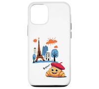 Niños Paris Francia Croissant con boina Hola en Torre Francesa Carcasa para iPhone 12/12 Pro