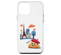 Niños Paris Francia Croissant con boina Hola en Torre Francesa Carcasa para iPhone 12 mini