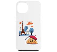 Niños Paris Francia Croissant con boina Hola en Torre Francesa Carcasa para iPhone 13