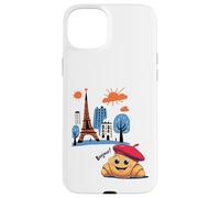Niños Paris Francia Croissant con boina Hola en Torre Francesa Carcasa para iPhone 15 Plus