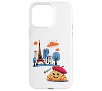 Niños Paris Francia Croissant con boina Hola en Torre Francesa Carcasa para iPhone 15 Pro Max