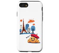 Niños Paris Francia Croissant con boina Hola en Torre Francesa Carcasa para iPhone SE (2020) / 7 / 8