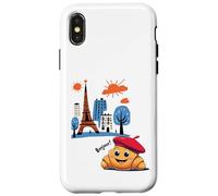 Niños Paris Francia Croissant con boina Hola en Torre Francesa Carcasa para iPhone X/XS