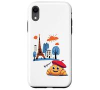 Niños Paris Francia Croissant con boina Hola en Torre Francesa Carcasa para iPhone XR