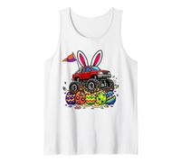 Niños Pascua Monster Truck Happy Easter Day Eggs Toddler Kids Camiseta sin Mangas