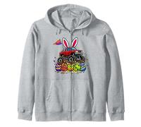 Niños Pascua Monster Truck Happy Easter Day Eggs Toddler Kids Sudadera con Capucha