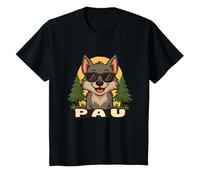 Niños Pau - Diseño de Lobo con Nombre para Niños Camiseta