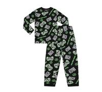 Niños Pausé mi juego para estar aquí Conjunto de Pijama de Felpa Largo de Juego Gaming ThePyjamaFactory Dos Piezas, Negro, 11-12 años