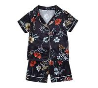 Niños pequeños bebés niñas Primavera Verano Estampado de Animados de Manga Corta Ropa de Dormir Trajes Pijamas Ropa Cubre Niña del Real Hombre