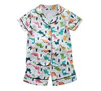 Niños pequeños bebés niñas Primavera Verano Estampado de Animados de Manga Corta Ropa de Dormir Trajes Pijamas Ropa Hombre Divertido Batas Mujer Coralina