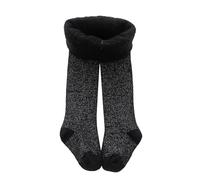 Niños Pequeños Niños Bebé Niñas Algodón Forro Polar Forrado Caliente Completos Leggings Medias Elásticos Básicos Pantalones de Cuerpo Completo Medias Para Invierno Calcetines, Negro , 12-24 meses