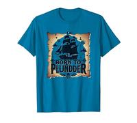 Niños Piratas Nacidos para saquear la Caza del Tesoro aventurera Camiseta, Hombre, Zafiro, 3XL