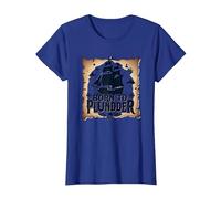 Niños Piratas Nacidos para saquear la Caza del Tesoro aventurera Camiseta, Mujer, Azul Real, 3XL