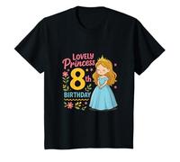 Niños Princesa Encantadora niña de 8º cumpleaños Camiseta