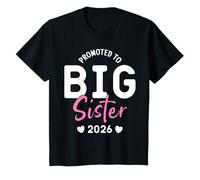 Niños Promocionado a hermana mayor 2026, hermana mayor hijo único 2026 Camiseta
