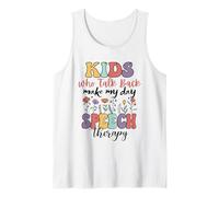 Niños Que Hablan de Nuevo Make My Day SLP Terapia del lenguaje del Habla Camiseta sin Mangas