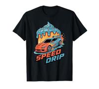 Niños Racing Car Drip Graphic Ice Cream Drip Youth Racer Boy Camiseta