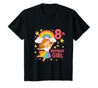 Niños Rainbow Joyful Octavo Cumpleaños Niña Camiseta