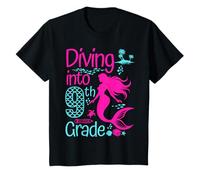 Niños Regreso a la Escuela 9º Grado Sirena bajo el mar temática Camiseta