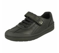 Niños Rock Pasar Cuero Negro Gancho y Lazo Escuela Casual Zapatos Clarks Ahora