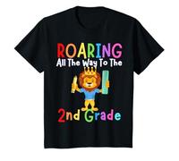 Niños Rugiendo al León de Segundo Grado Rugir Niños Volver a la Escuela Leones Camiseta