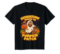 Niños Sasquatchin' Through Pumpkin Patch Halloween Camiseta