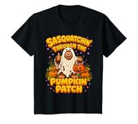 Niños Sasquatchin' Through Pumpkin Patch Halloween Camiseta