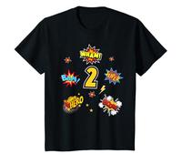 Niños Segundo Cumpleaños Niño de Dos Años Super Hero Segundo Cumpleaños Camiseta