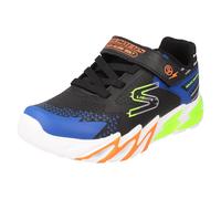 Skechers Flex-glow Bolt, Zapatos Deportivos Unisex niños, Black Synthetic Textile Blue Lime Ora, 32 EU