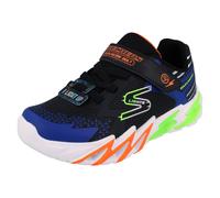 Skechers Flex-glow Bolt, Zapatos Deportivos Unisex niños, Black Synthetic Textile Blue Lime Ora, 33.5 EU