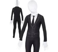 Niños Slenderman Disfraz Infantil Segunda Piel Traje Disfraz de Halloween S-L