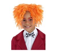 Niños Sombrerero Loco Peluca Naranja Encrespado Alice IN Wonderland Disfraz