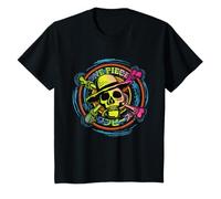 Niños Sombrero de paja de anime de una pieza con logotipo de los piratas Kanji Kids Camiseta