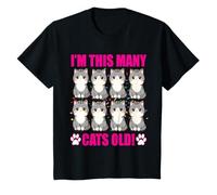 Niños Soy este muchos gatos viejo (niñas de 8 años) Tema de gatito Camiseta