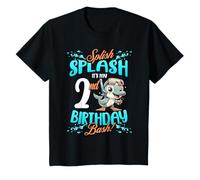 Niños Splish Splash 2º cumpleaños Bash Dolphin Buceo 2 años Camiseta