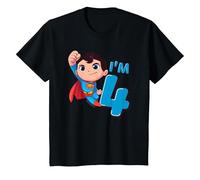 Niños Superman 4th Birthday Cute I'm 4 Camiseta