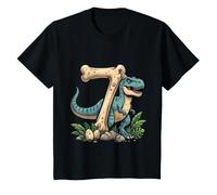 Niños Tengo 7 Huesos de Dinosaurio T-Rex, niño del séptimo Camiseta