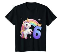 Niños Traje de Unicornio para cumpleaños número 6 para niñas, Linda niña arcoíris Camiseta
