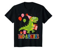 Niños Two A Saurus, Dinosaurio T-Rex, 2 años, Segundo cumpleaños, niños Camiseta