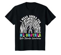 Niños Uso cebra para mi hermano Concientización sobre enfermedades raras del arco iris Camiseta
