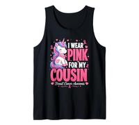 Niños, Uso Rosa para mi Prima, Lindo Unicornio, cáncer de Mama Camiseta sin Mangas