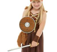 Niños Viking Disfraz 2 Pieza Set Espada Y Escudo Juguete Armas Kit Por Smiffys