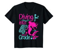 Niños Volver a la Escuela 4to Grado Sirena Bajo el Mar Temática Camiseta