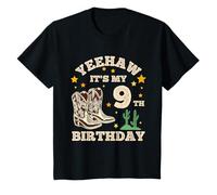 Niños Yeehaw It's My 9th Birthday Cowboy 9 Year Old Birthday Boy Camiseta