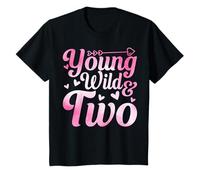 Niños Young Wild & Two - Fiesta de Segundo cumpleaños para niños Amantes de los Animales Salvajes Camiseta
